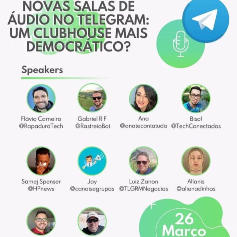 #002 &#8211; Novas salas de áudio no Telegram: Um ClubHouse mais democrático?