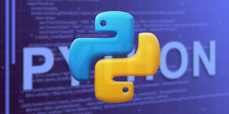 Logo do Python com a palavra 'PYTHON' em destaque - O que é Python