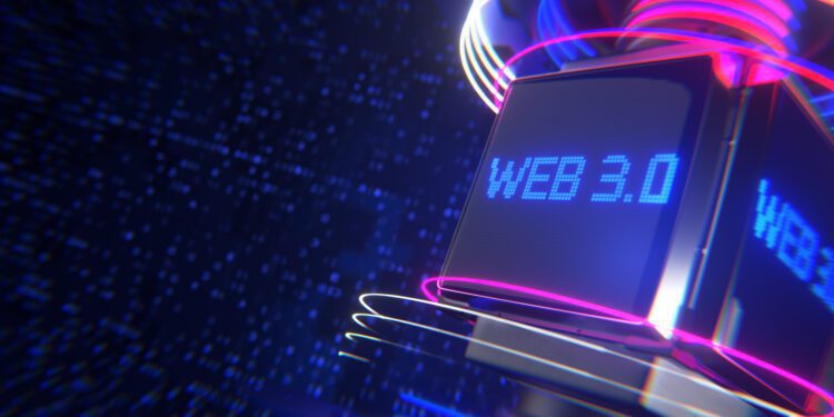 WEB 3 technology concept. WEB 3.0 Concept of decentralized internet. 3d rendering..