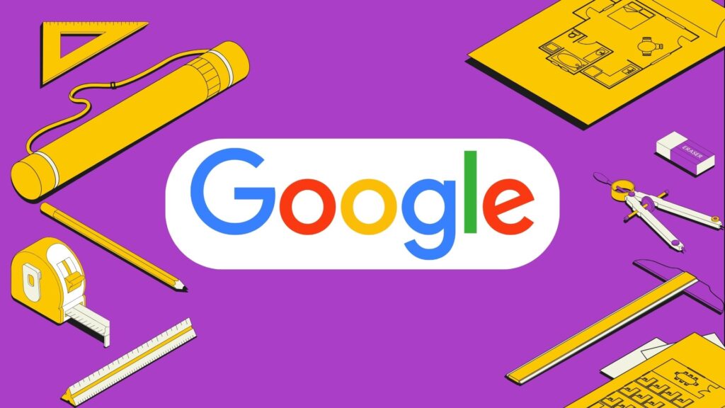 Logo do google envolta de ferramentas