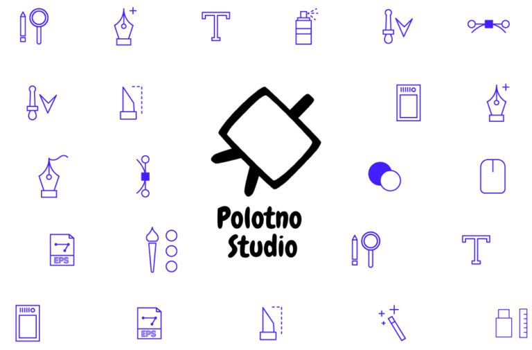 Capa com a logo da ferramenta Polotno Studio