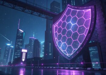 prompt generate a cyberpunk inspired digital fort min