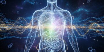 AI sculpting intricate anatomical model with data streams for medical education